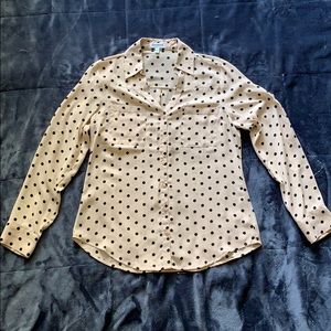 Express Polka Dot Button Up Blouse